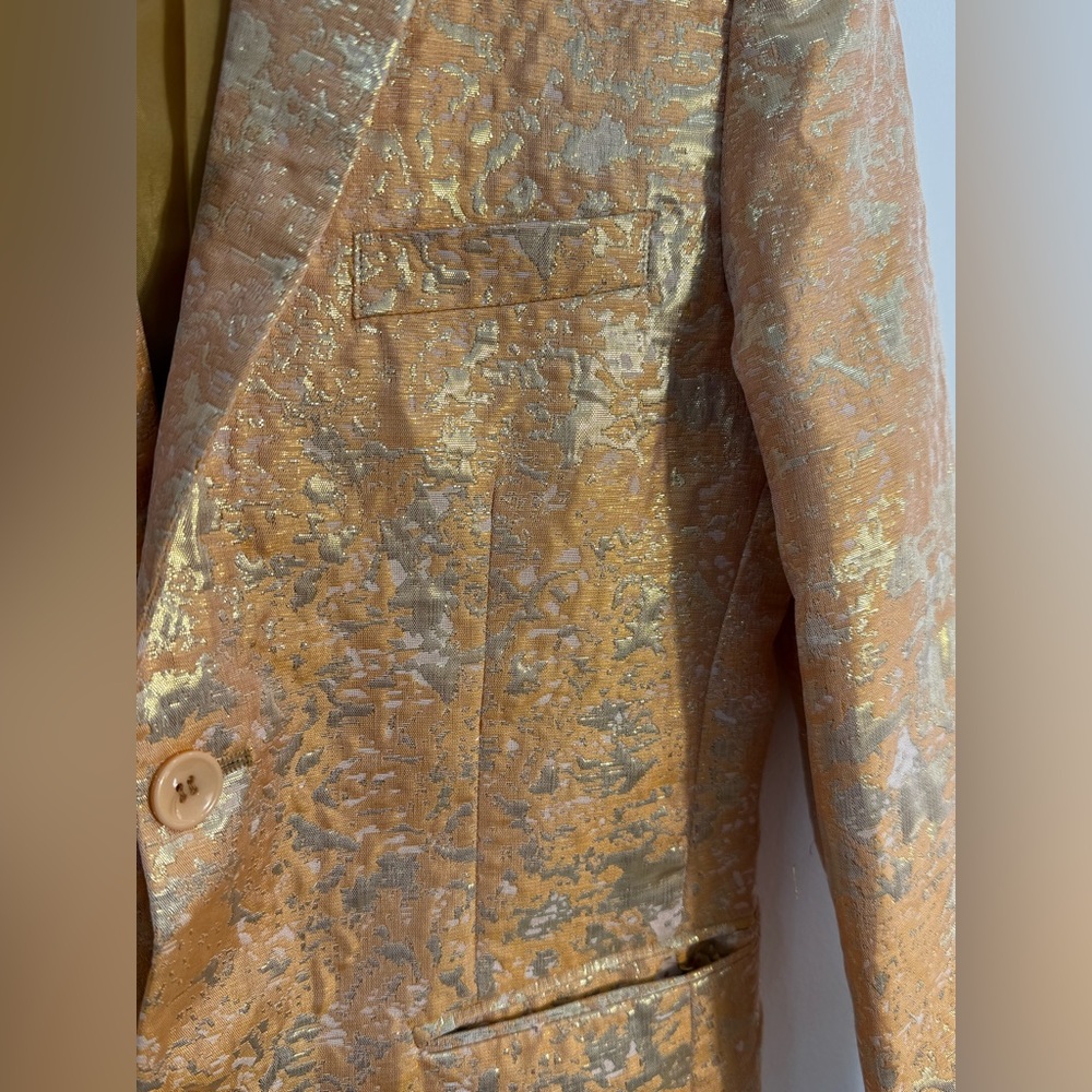 Gold Metallic Blazer - Luxe Evening Sport Coat brand new - Picture 4 of 14